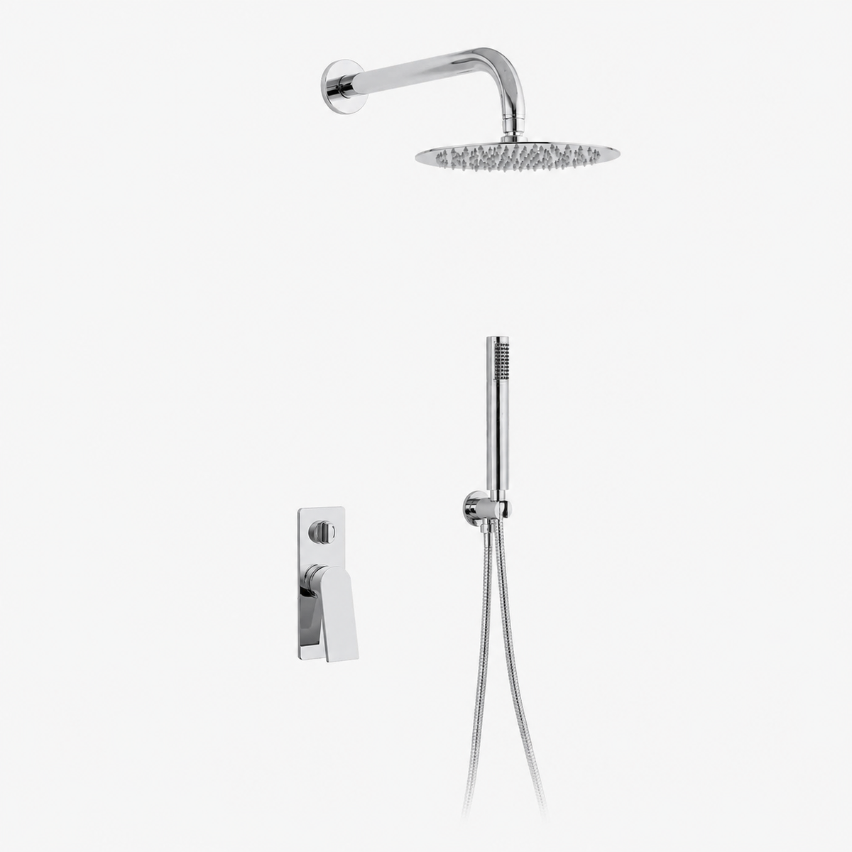 SVEN-Kit incasso completo con braccio a muro, soffione INOX Ø 25 cm, kit doccia.