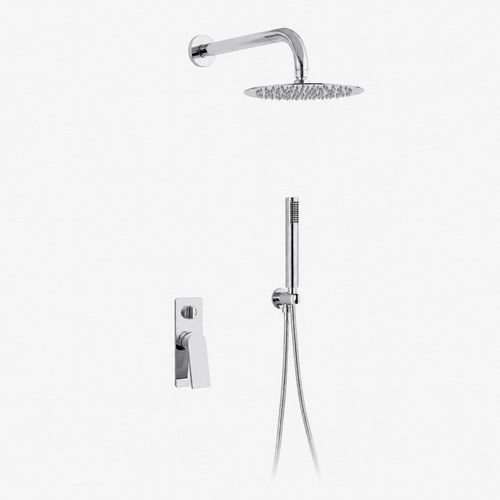 SVEN-Kit incasso completo con braccio a muro, soffione INOX Ø 25 cm, kit doccia.