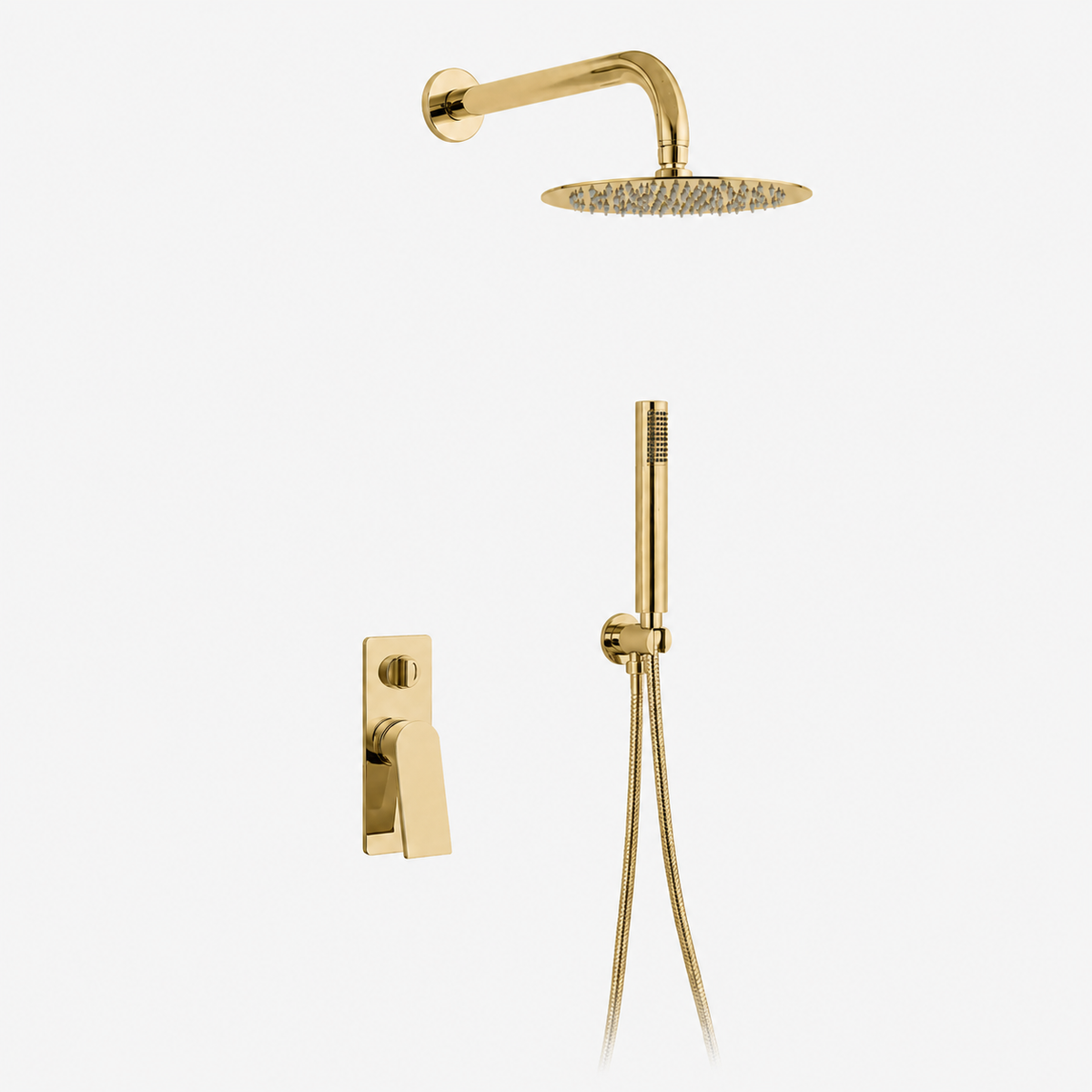 SVEN-Kit incasso completo con braccio a muro, soffione INOX Ø 25 cm, kit doccia.