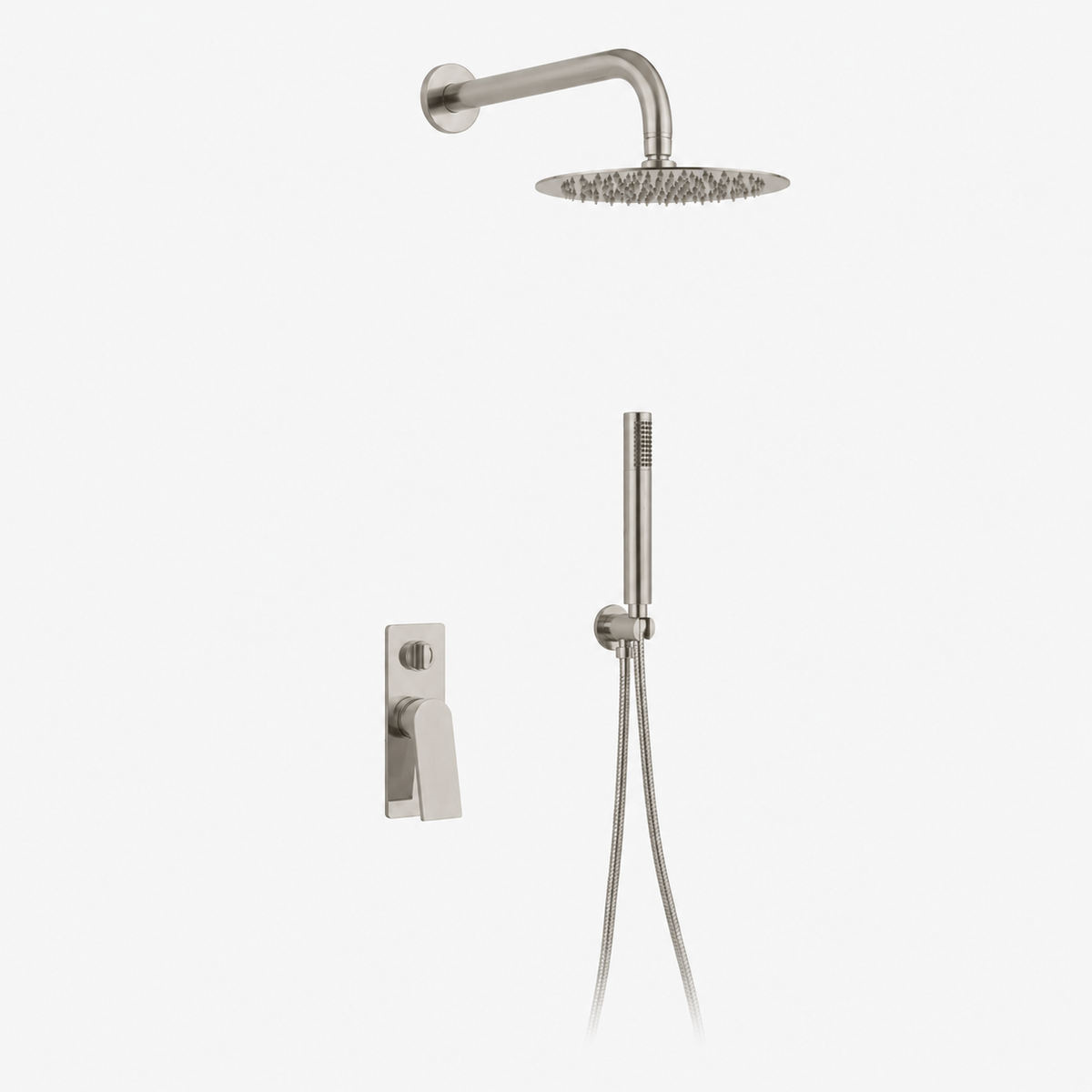 SVEN-Kit incasso completo con braccio a muro, soffione INOX Ø 25 cm, kit doccia.