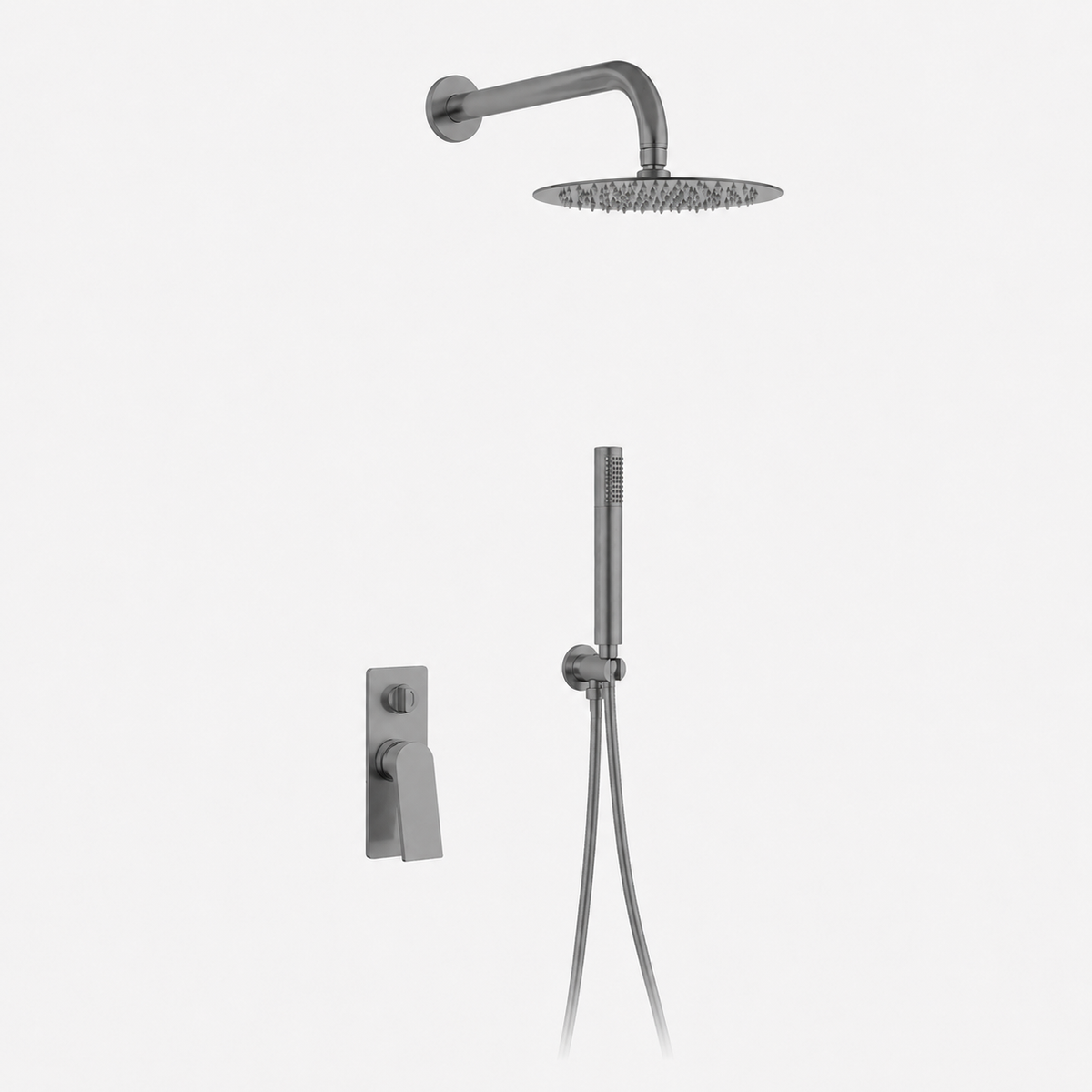 SVEN-Kit incasso completo con braccio a muro, soffione INOX Ø 25 cm, kit doccia.